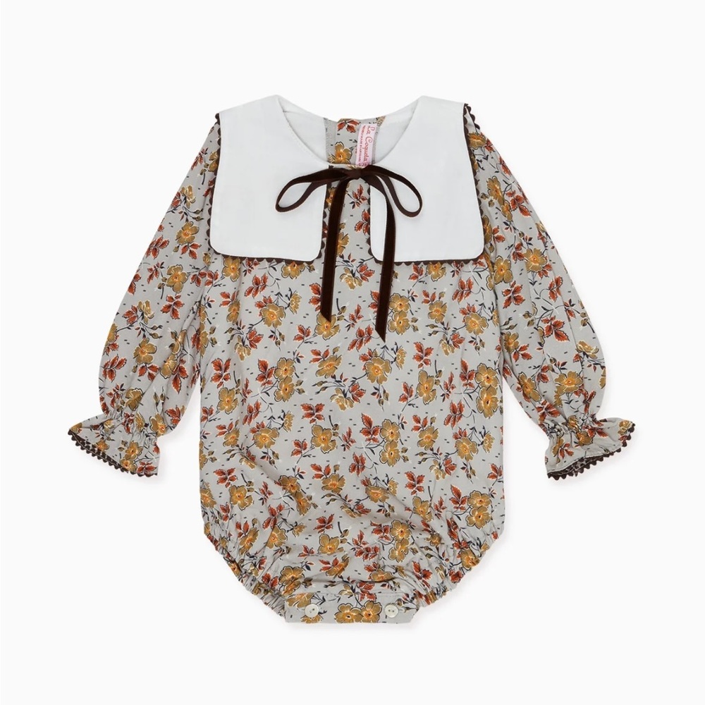 La Coqueta Sage Floral Laura Baby Girl Romper 12-18M